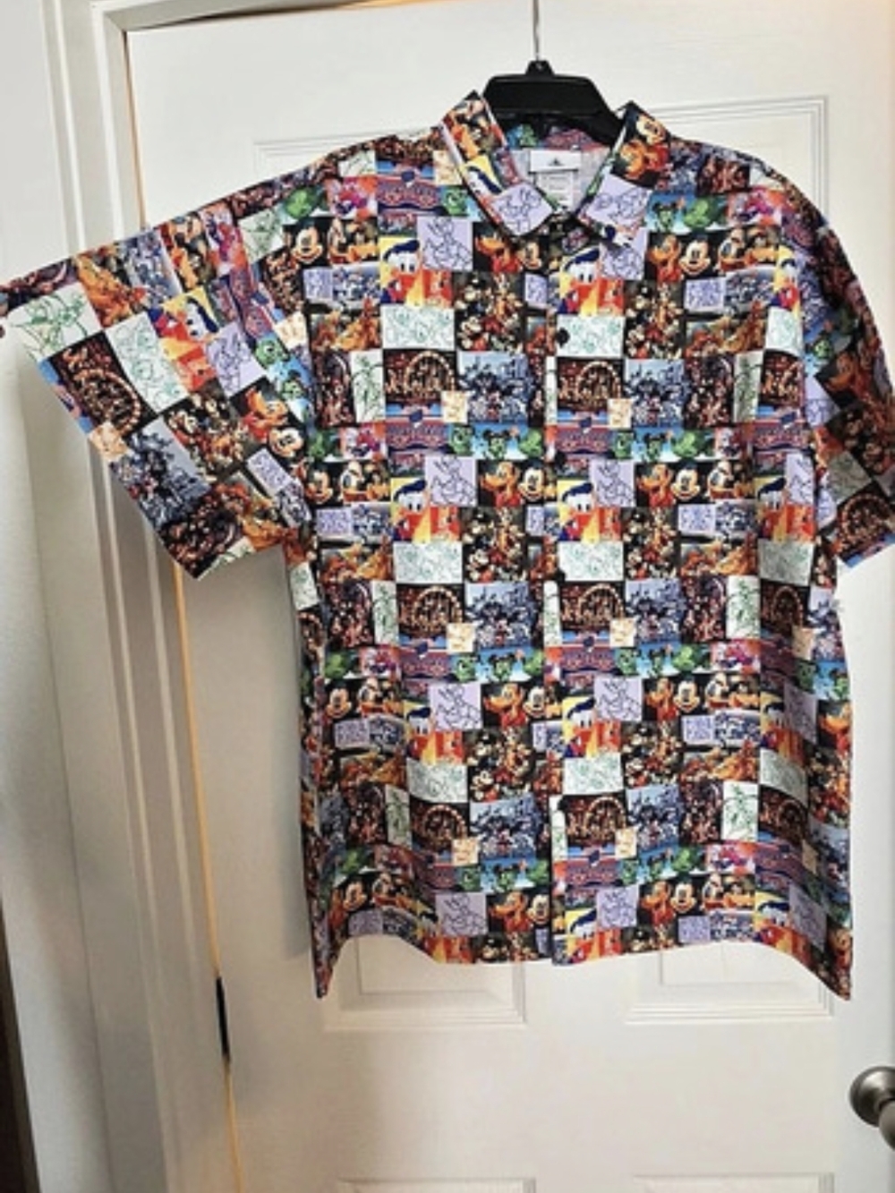 Disney Parks Mickey Mouse & Friends Patchwork Button-Down Shirt